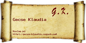 Gecse Klaudia névjegykártya